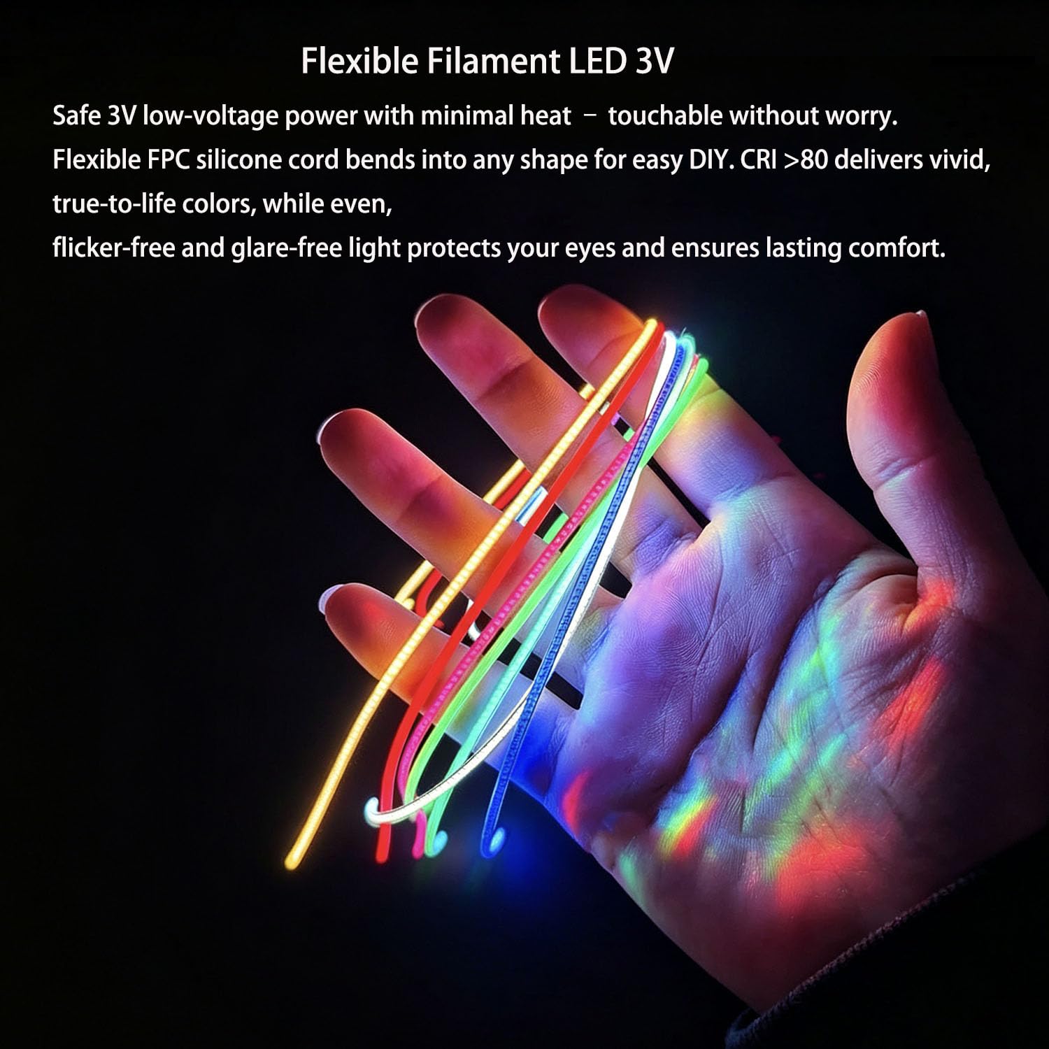 3PCS LED filamento flessibile 24V 130mm/300mm Filamento LED flessibile lampadina spirale Filamento lampadina Edison Diodo 600mm/blu