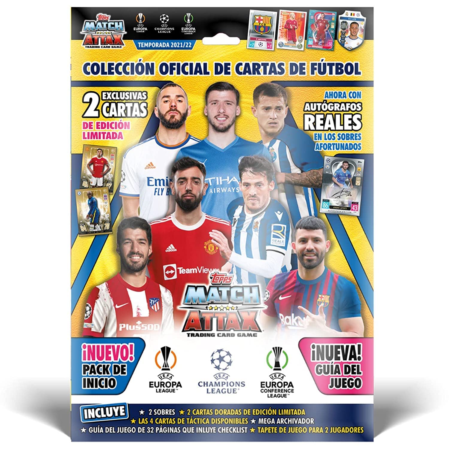 Topps Match Attax Starter Pack Season 2021-2022 Official Collection of Football Cards Europe League Champions League