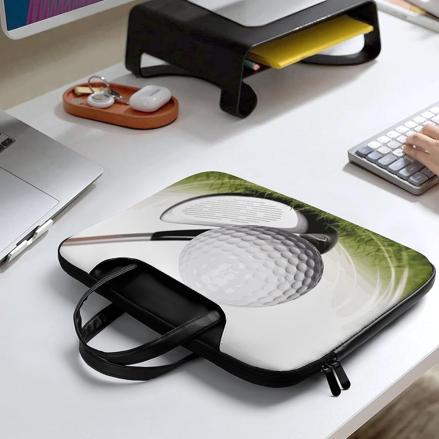 17 Inch Laptop Shoulder Bag Waterproof Portable Laptop Case Sleeve Messenger Bag for Women Men Golf Club, Style-12