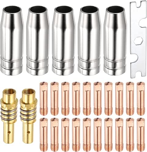 HARFINGTON 28pcs MIG Welding Gun Kit 0.035" Contact Tip Nozzle