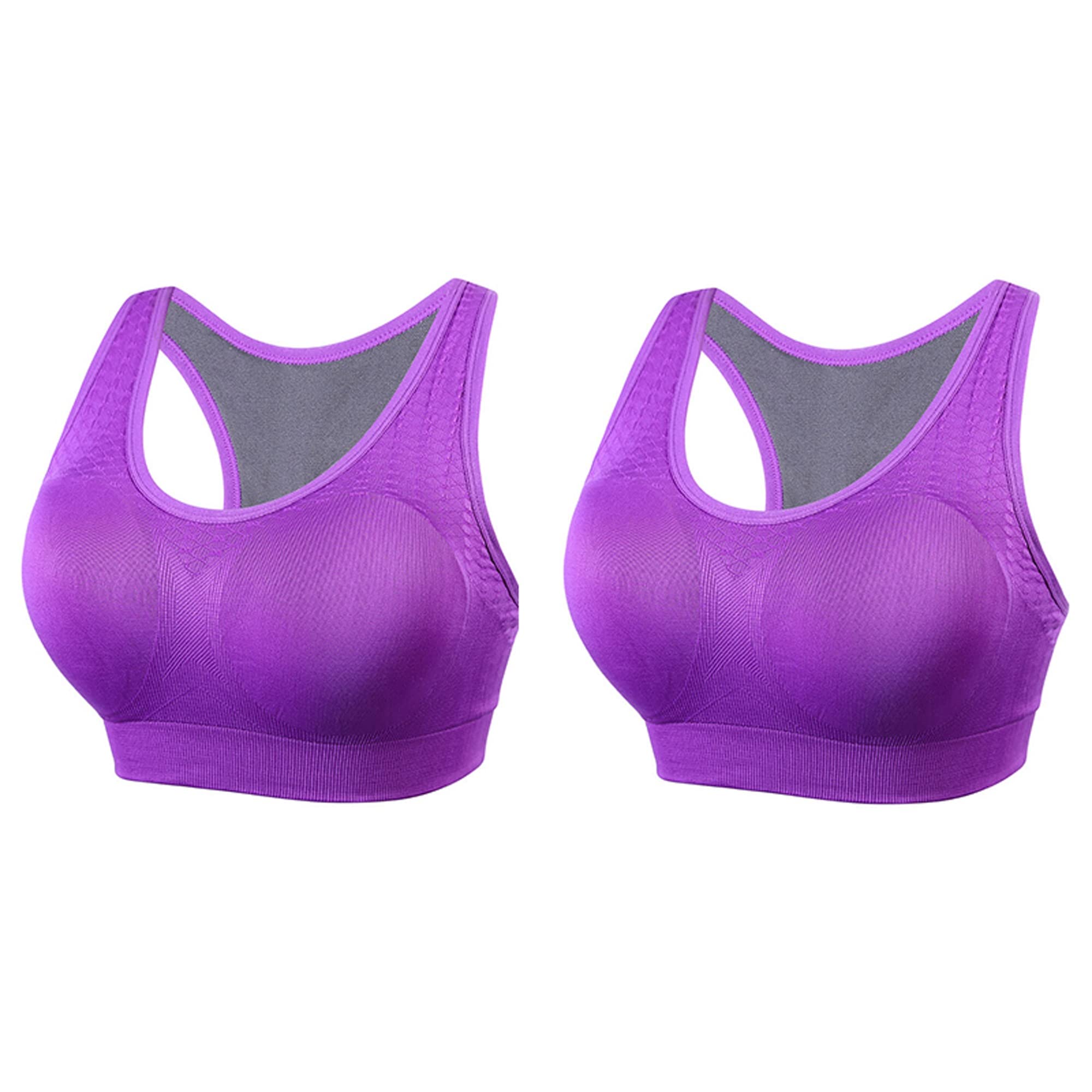 Sujetador deportivo sin costuras para mujer en talla grande pack de 2 de WENJUN 8