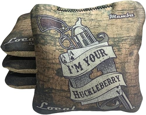 Local Bags Aprobado por la American Cornhole League Comp 2023-2024. Serie Mamba - Juego de 4 bolsas de Cornhole de doble cara y estilo profesional