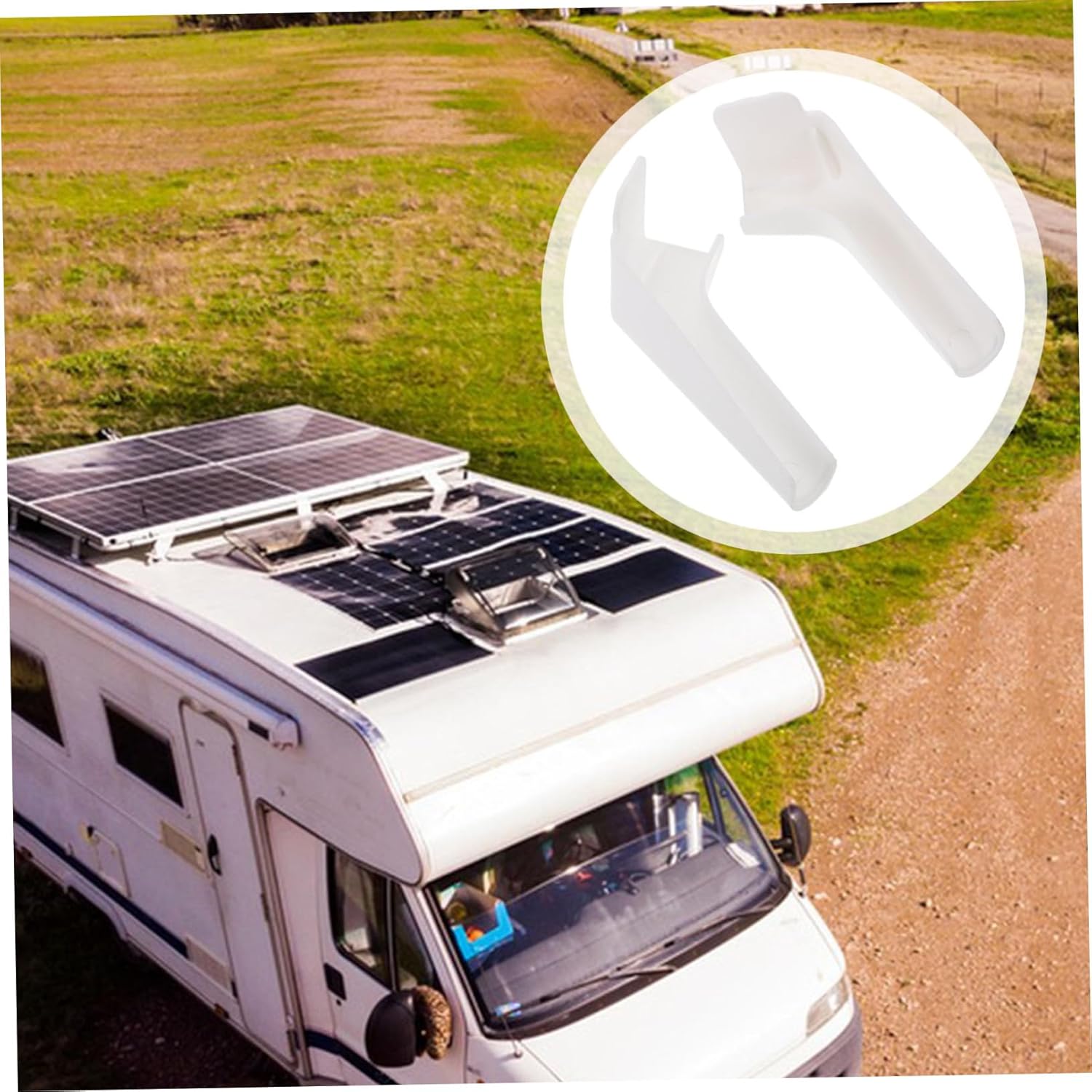 Gatuida 20pcs Rv Rain Gutter Spouts Durable Rainwater Drainage Accessories for Roofs Left Right Gutter Extensions for Water Management Rvs and Trailers