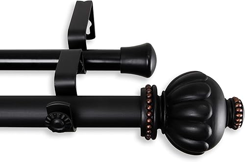 Miniatura 4 de Rod Desyne Manhattan - Barra de cortina doble (1.0 in), color negro