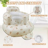 Vista 3 de Asiento de bebé inflable mejorado con bandeja para bebés de 3 a 36 meses, asiento de bumbo con bomba de aire integrada con bandeja, silla de bebé