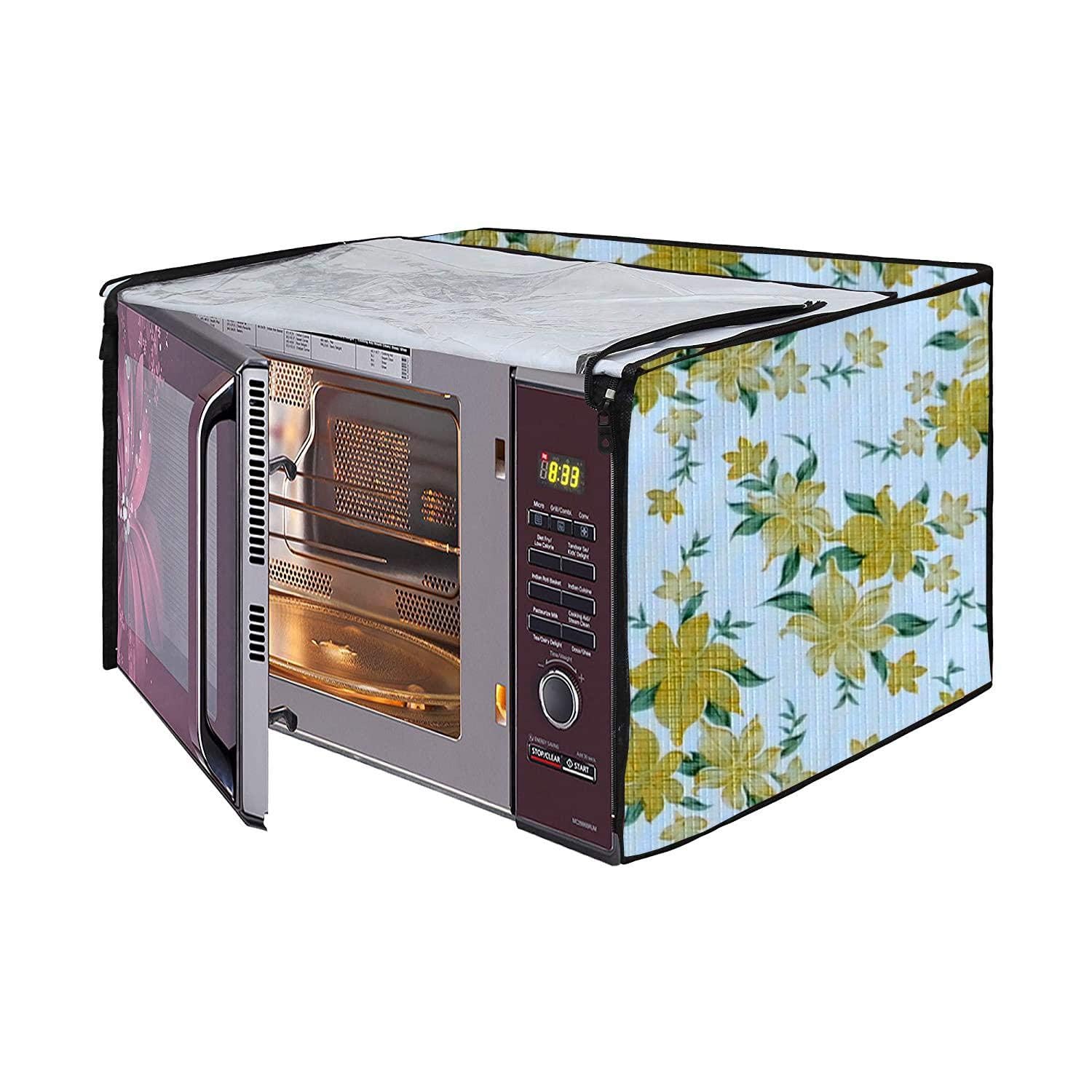 Microwave Oven Cover for LG 21 Litre Convection Waterproof & Dustproof PVC | Heat Resistant, Stainproof & Washable | Decorative Kitchen Appliance Cover (49 cm X 43 cm X 29 cm) pr6