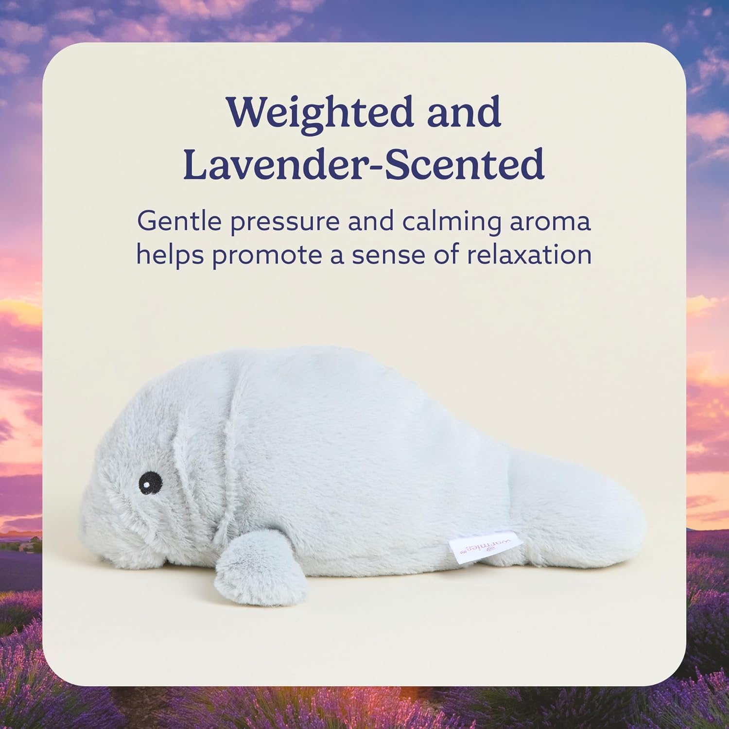 warmies Junior Microwavable & Weighted Stuffed Animals, Manatee - Heated Stuffed Animal Plushie for Warmth & Comfort - Cute Soft Plush Toys for Adults & Children (Boys, Girls, Babies & Toddlers)