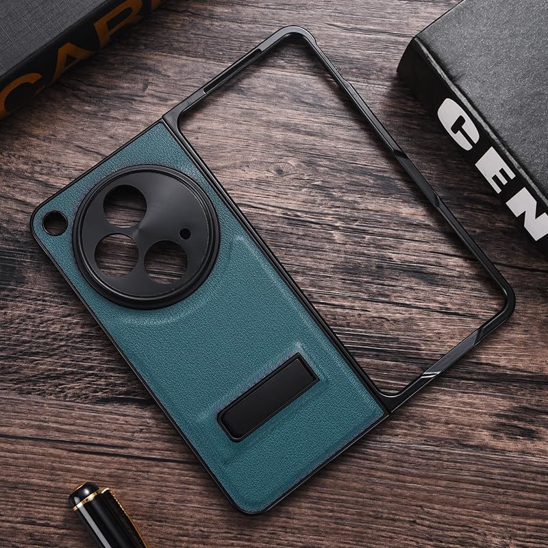 Miniatura 4 de MingWei Funda protectora compatible con Oneplus Open, cuero vegano de goma, ajuste delgado, ligero, a prueba de golpes, absorción (negro)