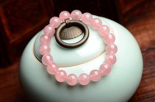 Miniatura 8 de Crystal Agate Rose Quartz Stretch Bracelet - Pink Beaded Crystal for Heart Chakra, Balance, Calm, Meditation, Yoga & Spiritual Reiki Gift for Men