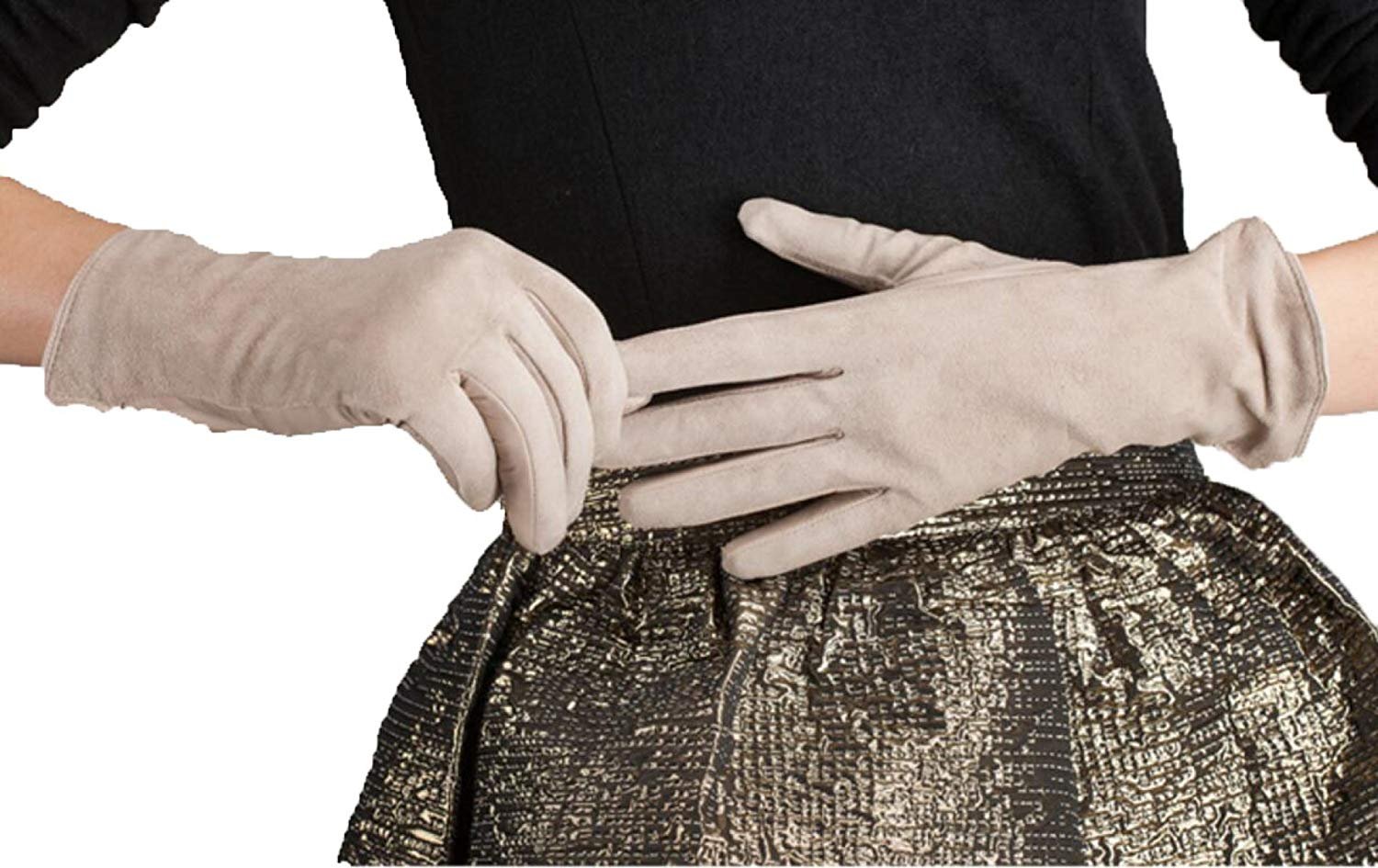 Rękawiczki Unisex-Dorosłe Damskie Jesienne I Zimowe Rękawiczki Proste Ciepłe Jagnięce Efektowne Proste 7 Kolorów Filc/Khaki/S