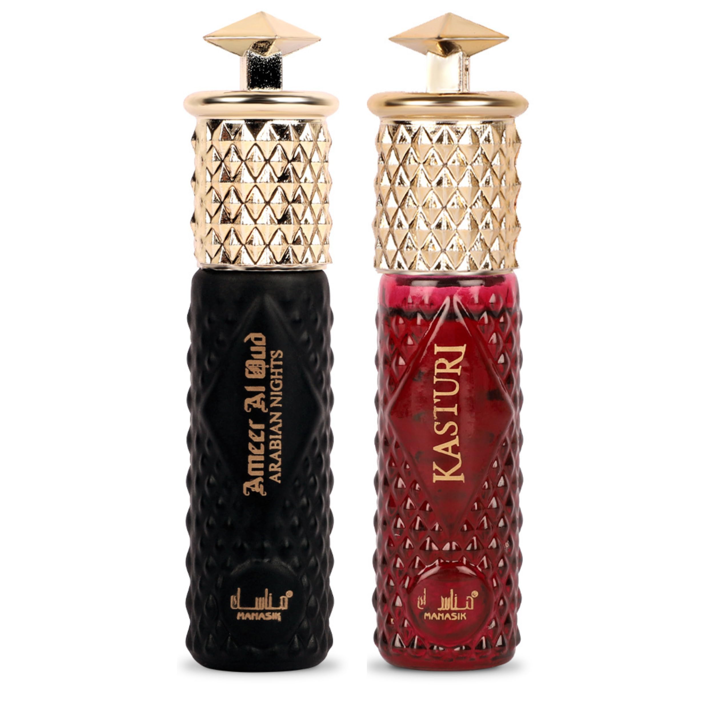 Manasik Set of 2 Alcohol Free Premium Attar, Kasturi For Men & Ameer Al Oud Arabian Nights For Men, Fresh & Soothing Fragrance, Long Lasting Roll on Itra-image-27