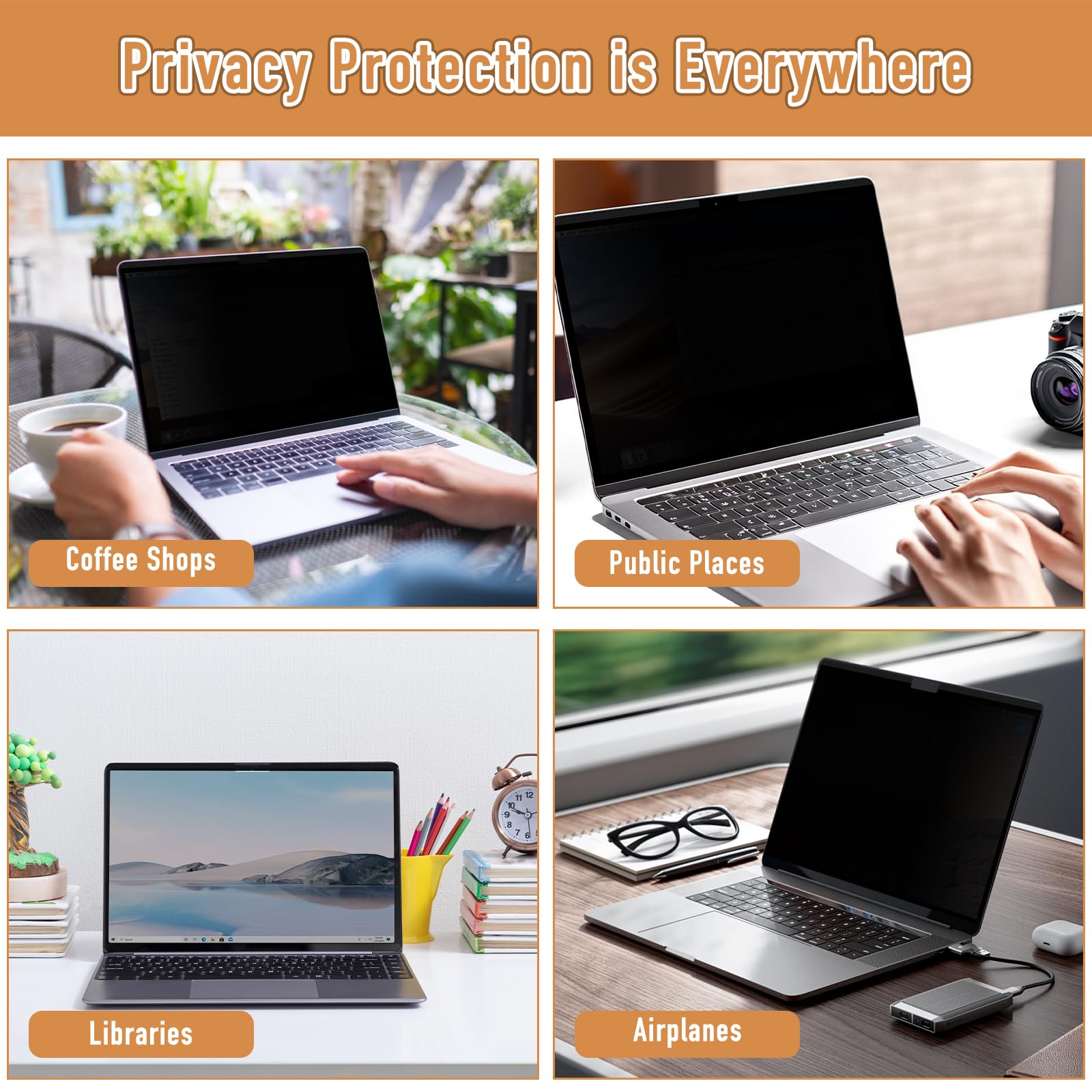 Magnético Filtro de Privacidad para MacBook Air 13,6 Pulgadas (2022-2026, M5/M4/M3/M2), Anti Luz Azul, Antirreflectante, Extraíble Filtros de Pantalla para Ordenador portáti para Mac 13,6”