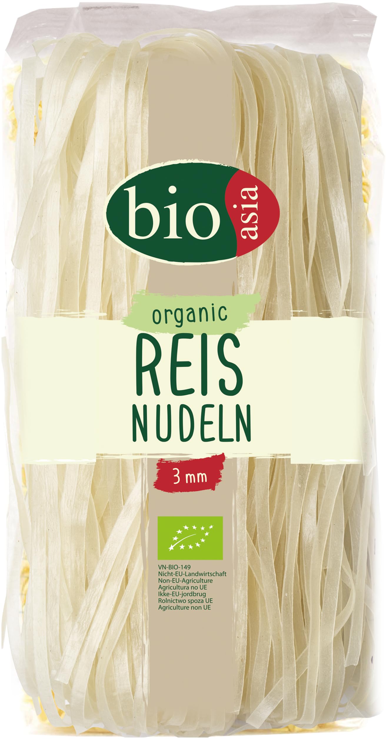BIOASIA Bio Reisnudeln, asiatische Nudeln aus 100% biologischem Reismehl, glutenfrei und vegan, 1 x 200 g