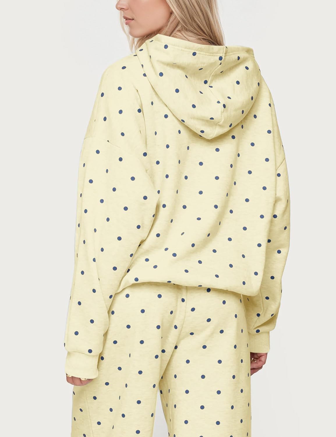 Lauweion Polka Dot Set-Womens Oversized Hoodie and Wide Leg Sweatpants - Image 2