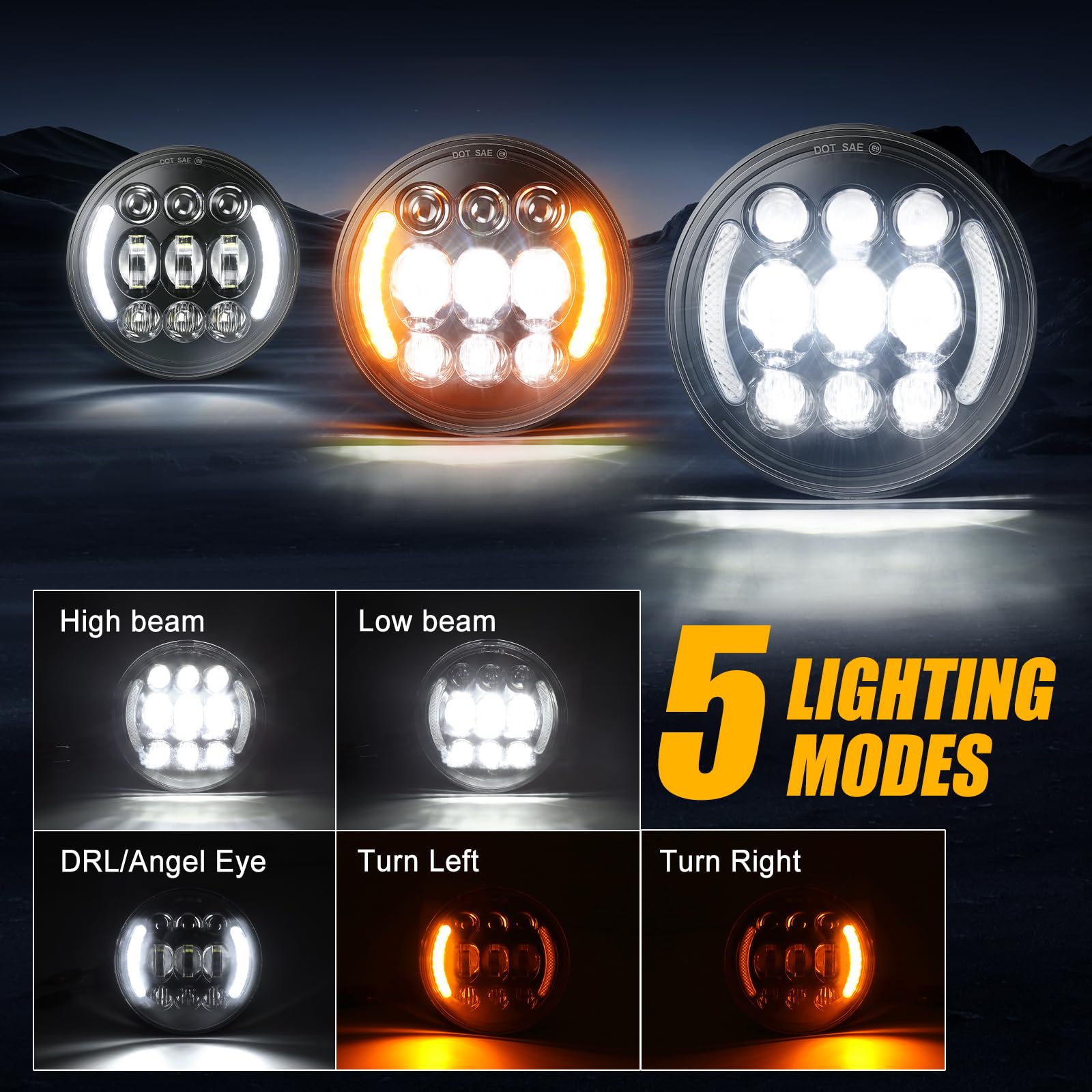 Amazon.co.jp: SUPAREE 5-3/4インチ 5.75インチ LEDヘッドライト Halo