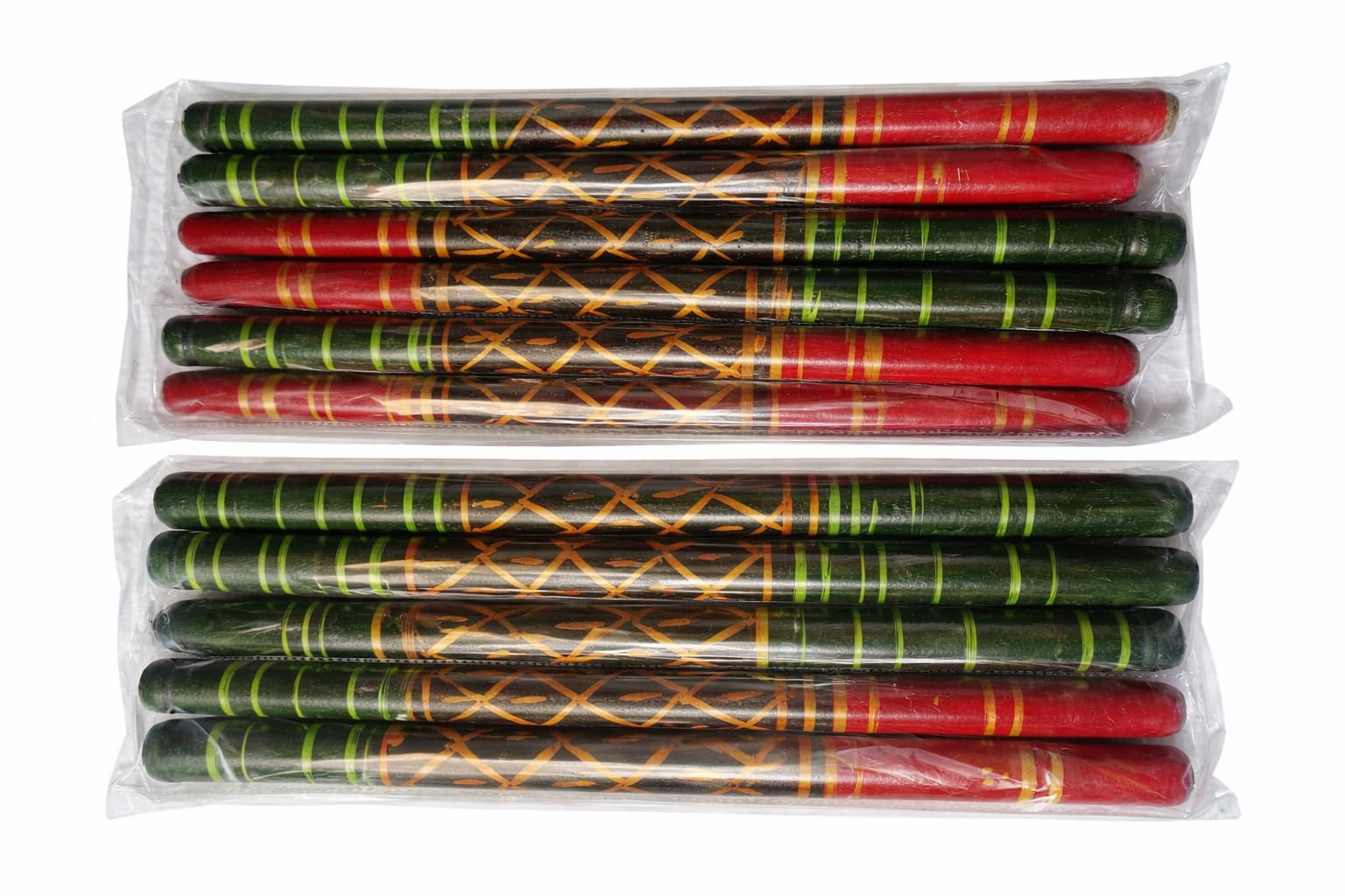 Multicolor Wooden Dandiya Sticks for Garba, Navratri Celebration, Large Size, 14.4 Inches (1, kollatam Pattern)-image-9