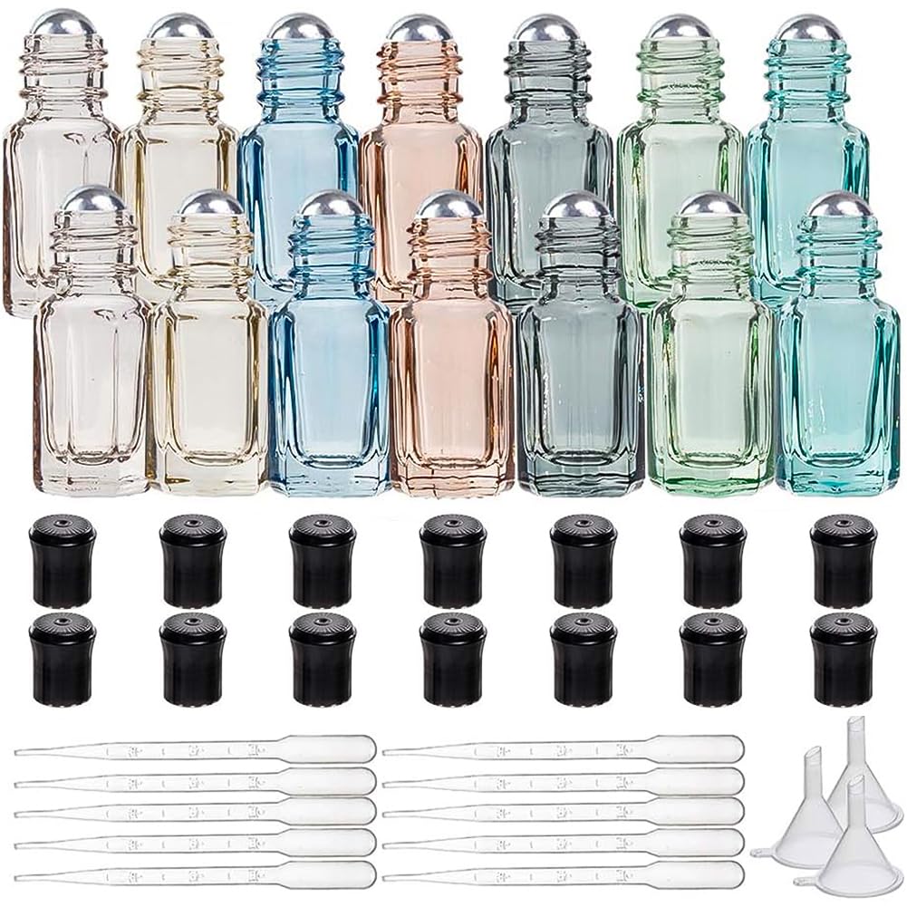 Amazon.co.jp: BENECREAT 14個3mlロールオンアロマボトル カラフル