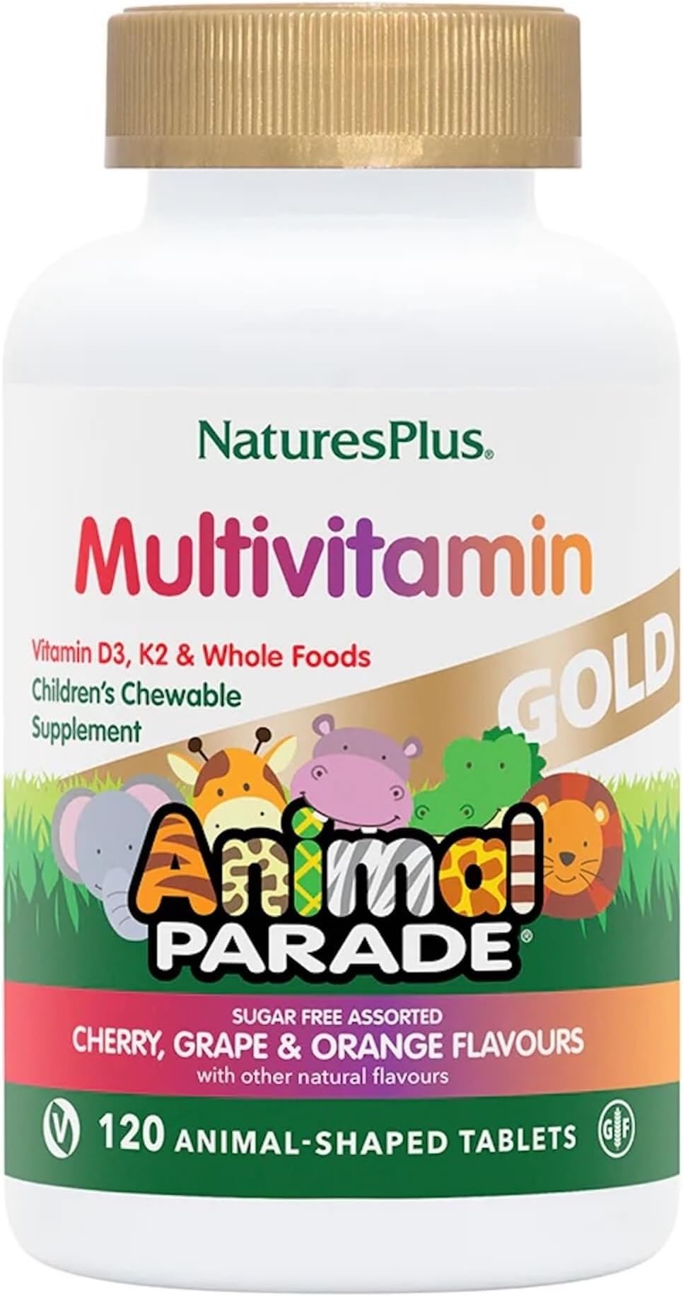 Nature's Plus Source of Life Animal Parade Gold Children's 120 Chewable Multi-Vitamin and Mineral Supplement