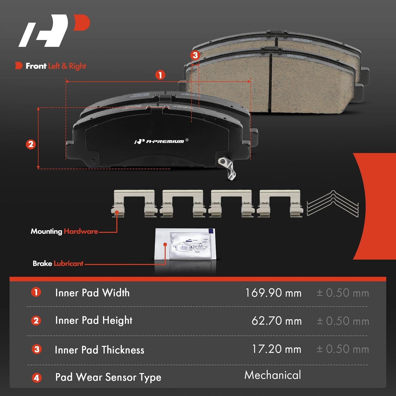 A-Premium Front and Rear Ceramic Brake Pads Set Compatible with Nissan Models - TITAN 2017 2018 2019 2020 2021, 8-Pack