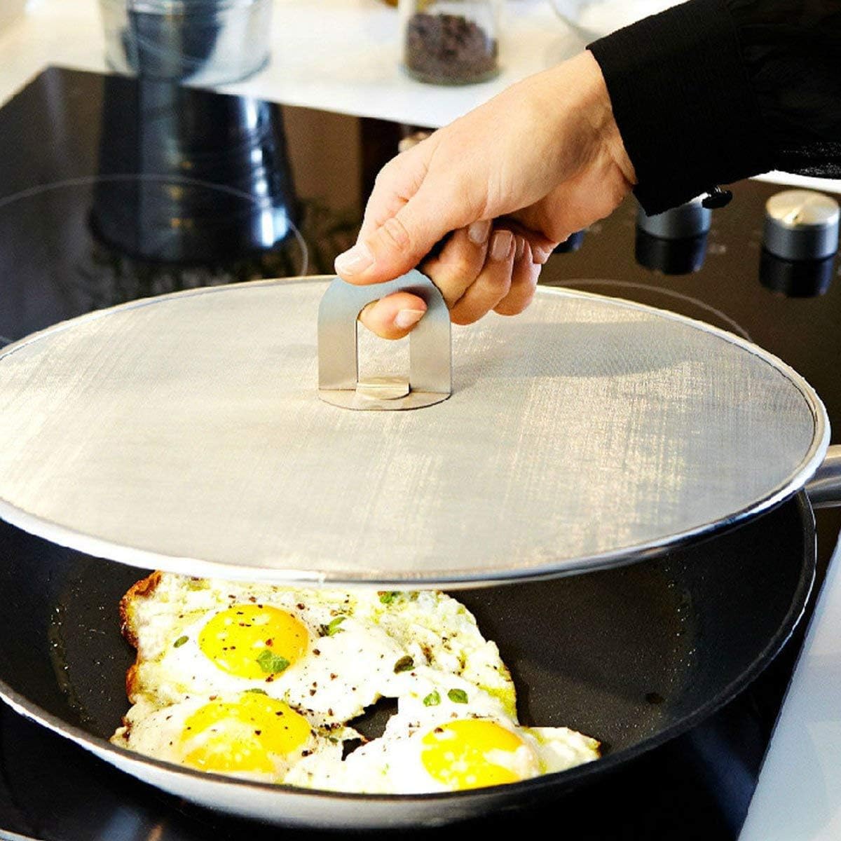 Antaky Grease Splatter Screen for Frying Pan with Fold Flat Knob-Grease