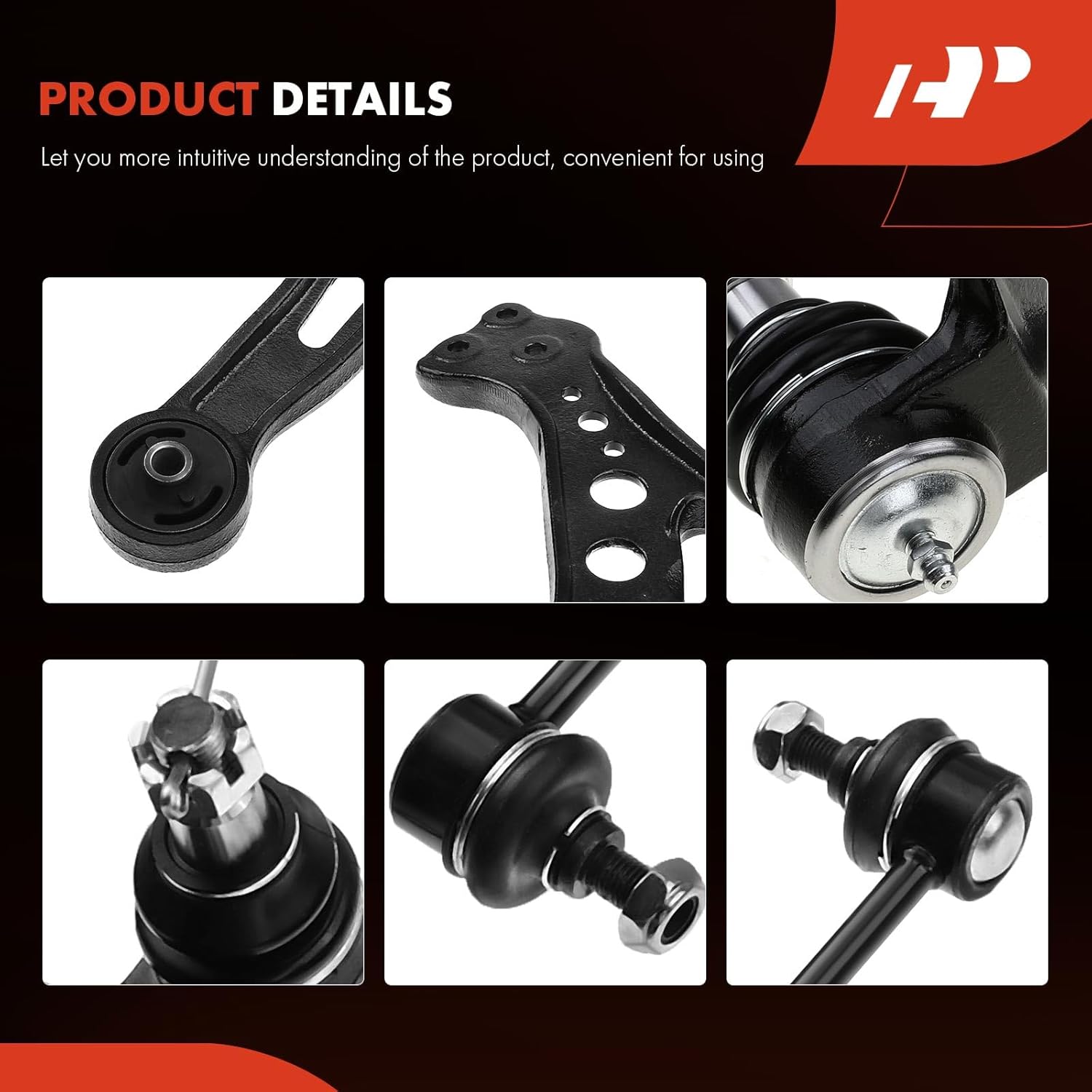 A-Premium 6Pcs Suspension Kit, Front Lower Control Arm, Lower Ball Joint, Rear Sway Bar Link, Compatible with Toyota Camry 1997-2001, Avalon 1997-1998, Lexus RX300 1999-2003, ES300 1997-2001