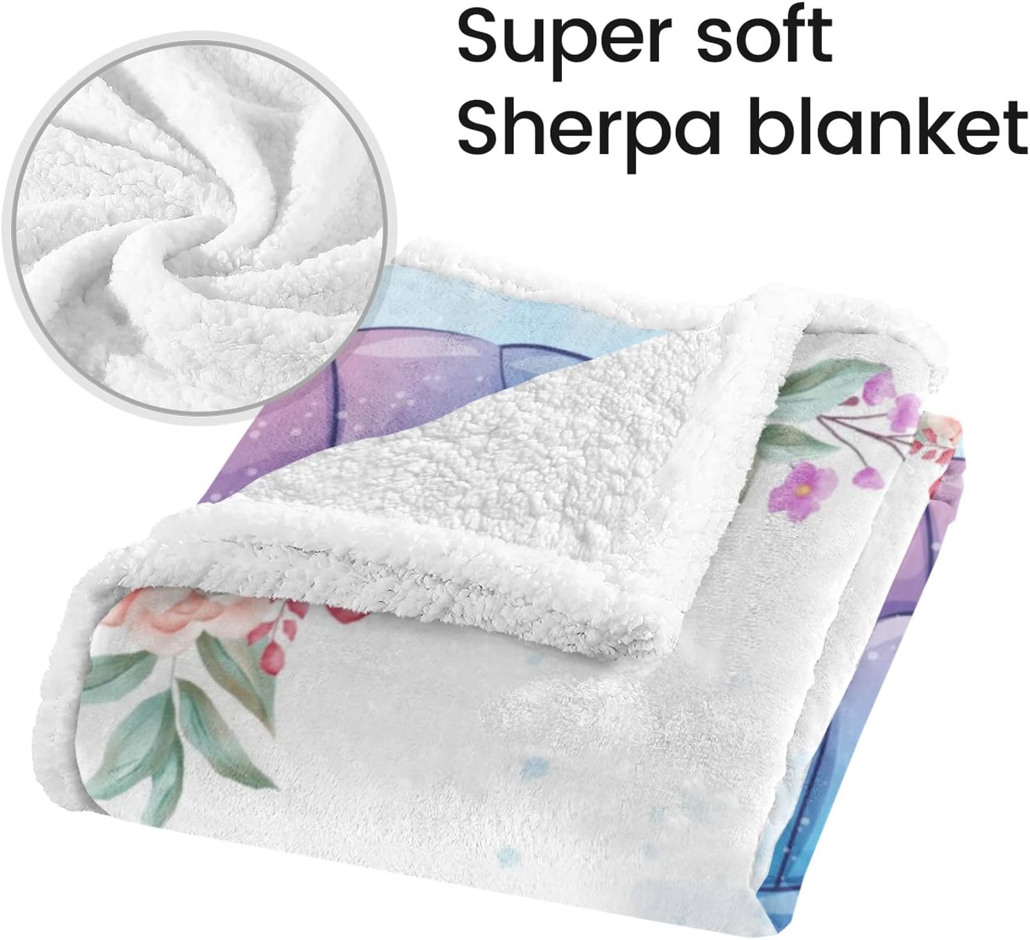 Pink Floral Sea Turtle Personalized Sherpa Baby Blankets for Boys Girls,Soft Newborn Naps Custom Name Blanket for Shower Gift 30x40 in