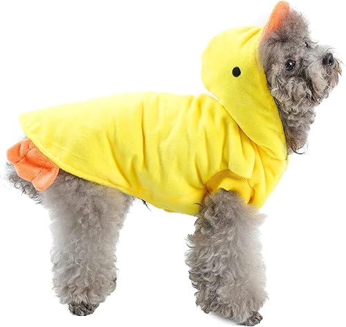 Miniatura 4 de Yoption Disfraz de pato para perro, gato, para Halloween, Navidad, cosplay, sudadera con capucha, ropa divertida para cachorros, perros, gatito (M)