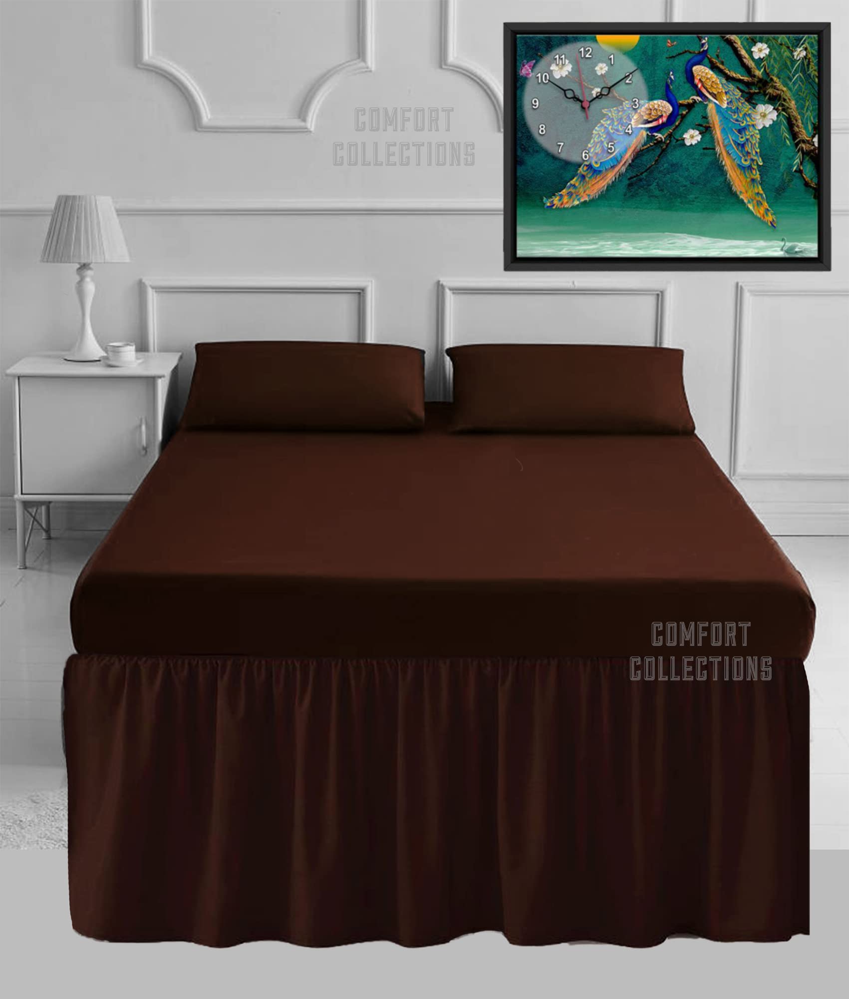 100% Poly Cotton Plain Dyed Percale Easy Care Chocolate Pillowcase Pair Only