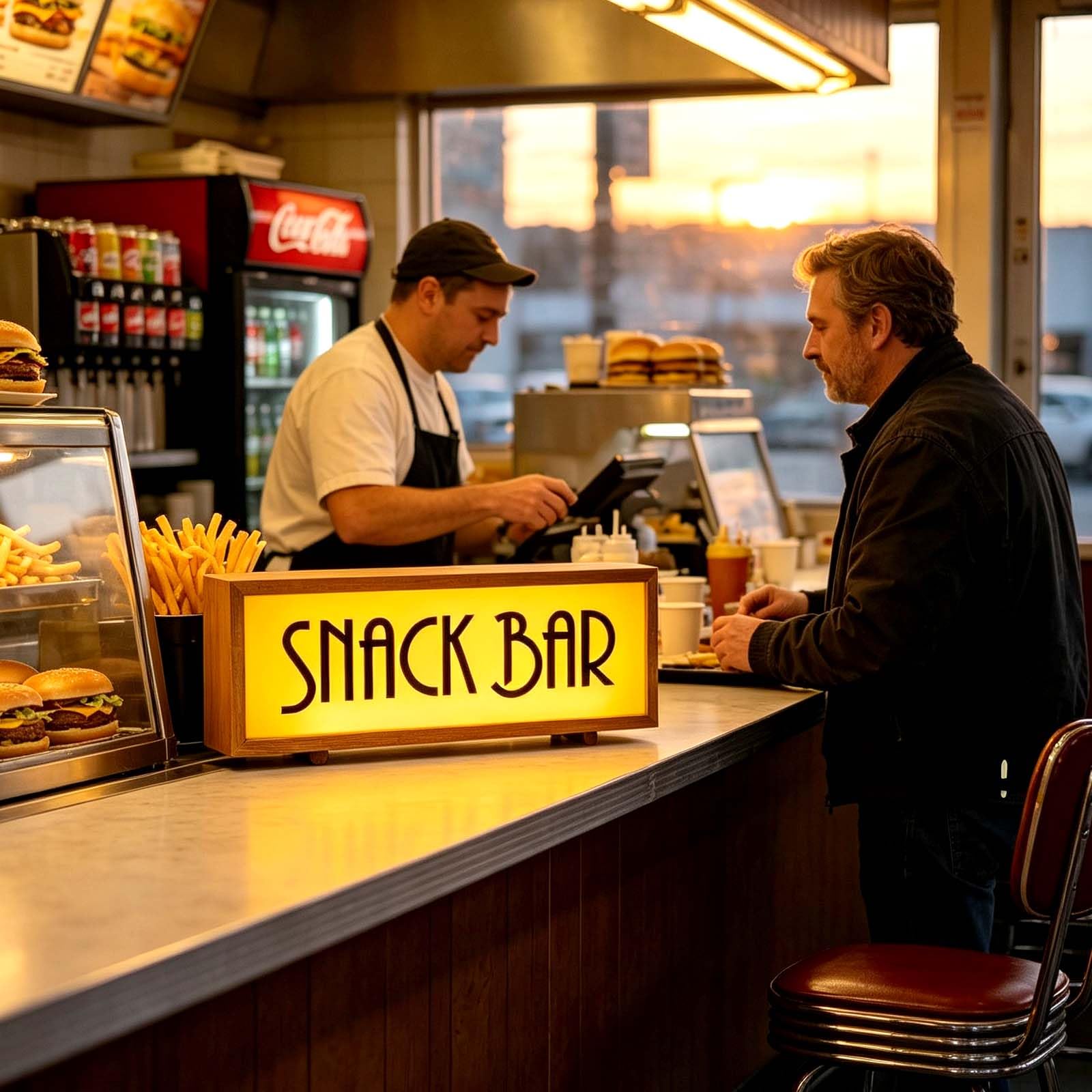 Insegna Luminosa a LED al Neon per Snack Bar, Telecomando, dimmerabile, alimentata Tramite USB, da Tavolo o da Parete, Ideale per Negozi di Dolci, Cinema, Fast Food, Bar e decorazi