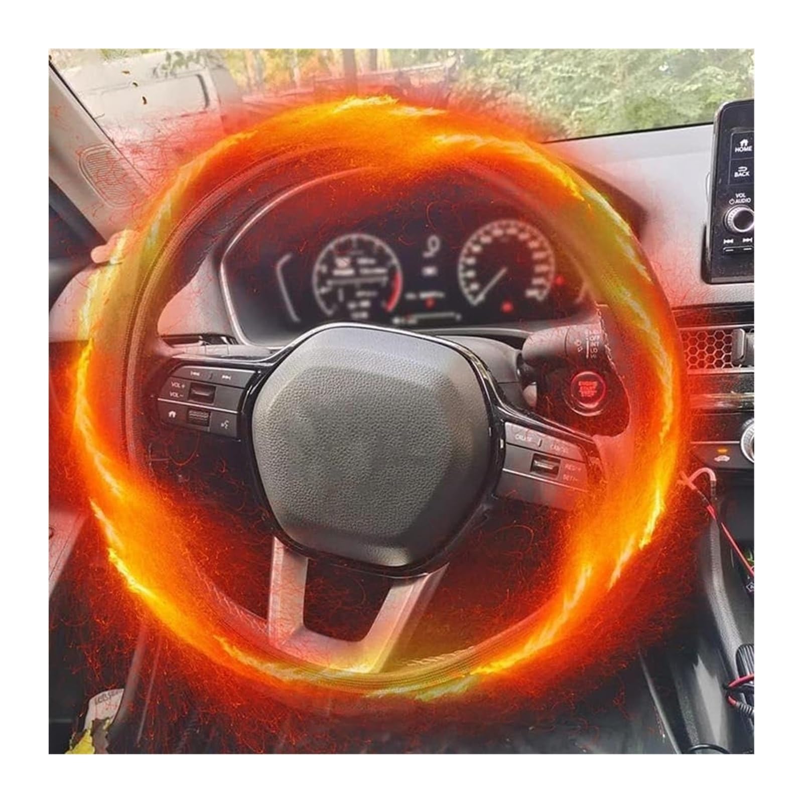 Cubierta Volante Automóvil para Funda Volante con Calefacción 12 V Felpa Suave Universal para Accesorios Coche Fundas para Protector