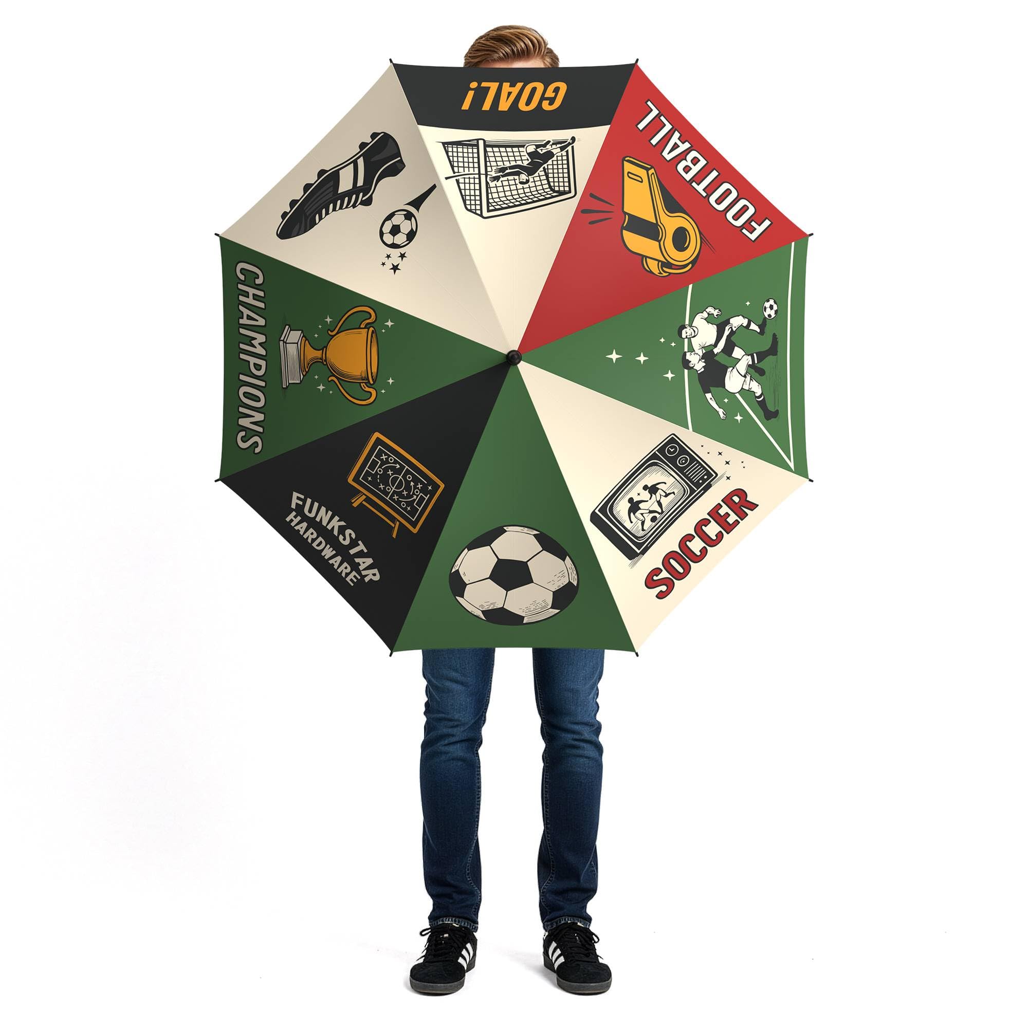 Parapluie canne design bold | 115 cm anti-tempete fibre de verre | Ouverture auto | Impermeable | Grand parapluie | Cadeau original homme et femme