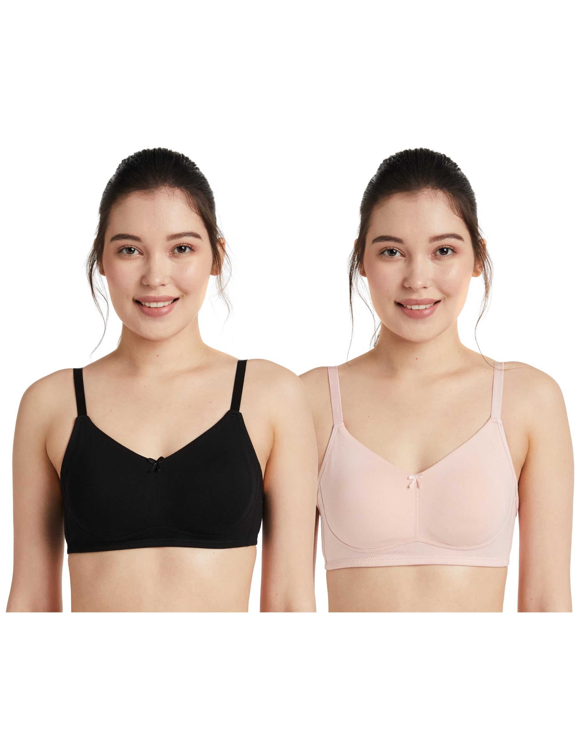 Amazon Brand - SymbolWomen Cotton Stretch Non Padded Wire Free Full Coverage Lift Up Bra