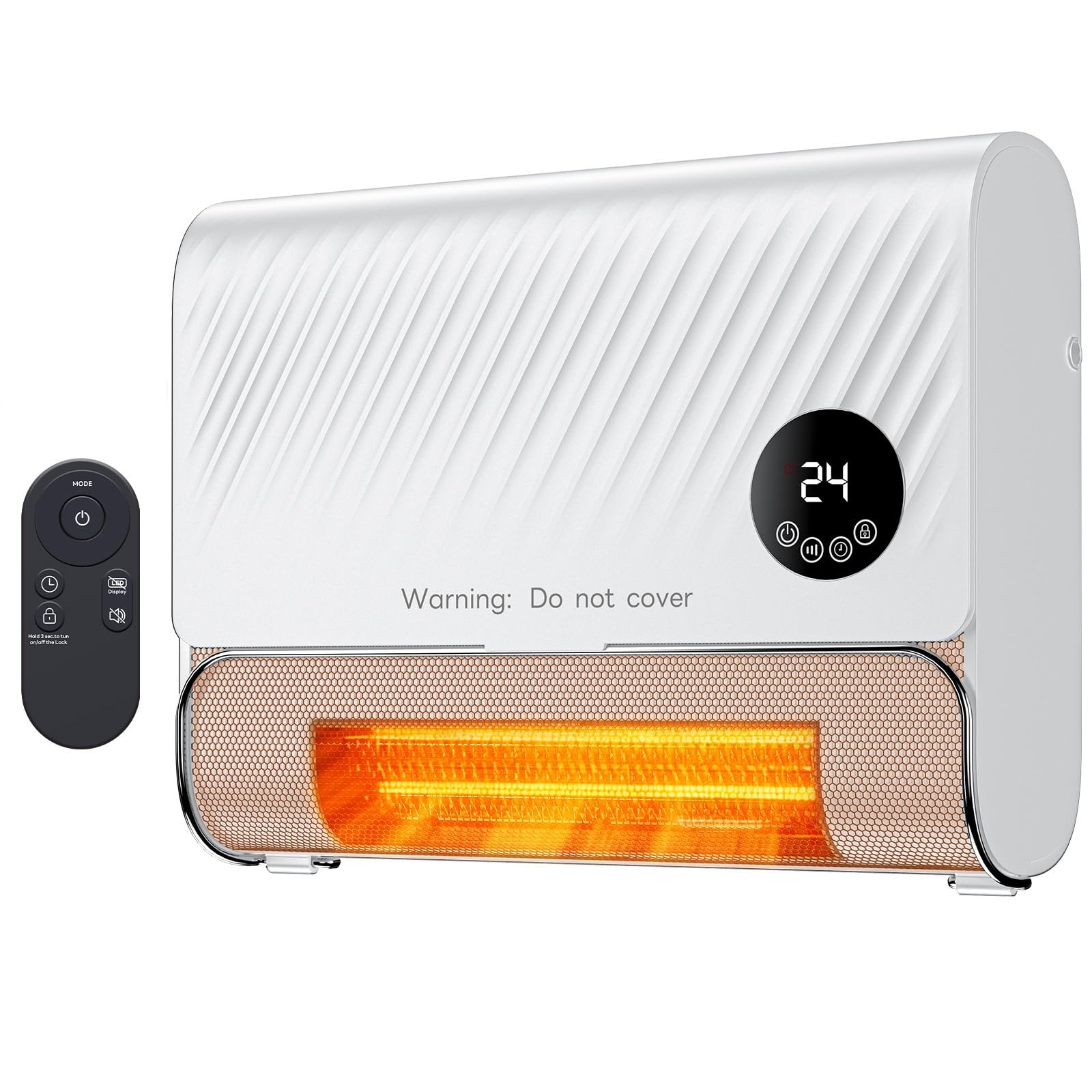 Sweetcrispy Smart Wall Heater 1500W Fast Heating Electric Space Heater for Indoor Use Wall Mounted Panel Heater with