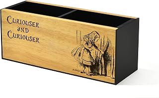 Wooden Pen Holder - Office Desk Organizer - Personalized Pencil Holder - Tool Organizer - Artist Gift Idea - Alice - Curiouser and Curiouser
