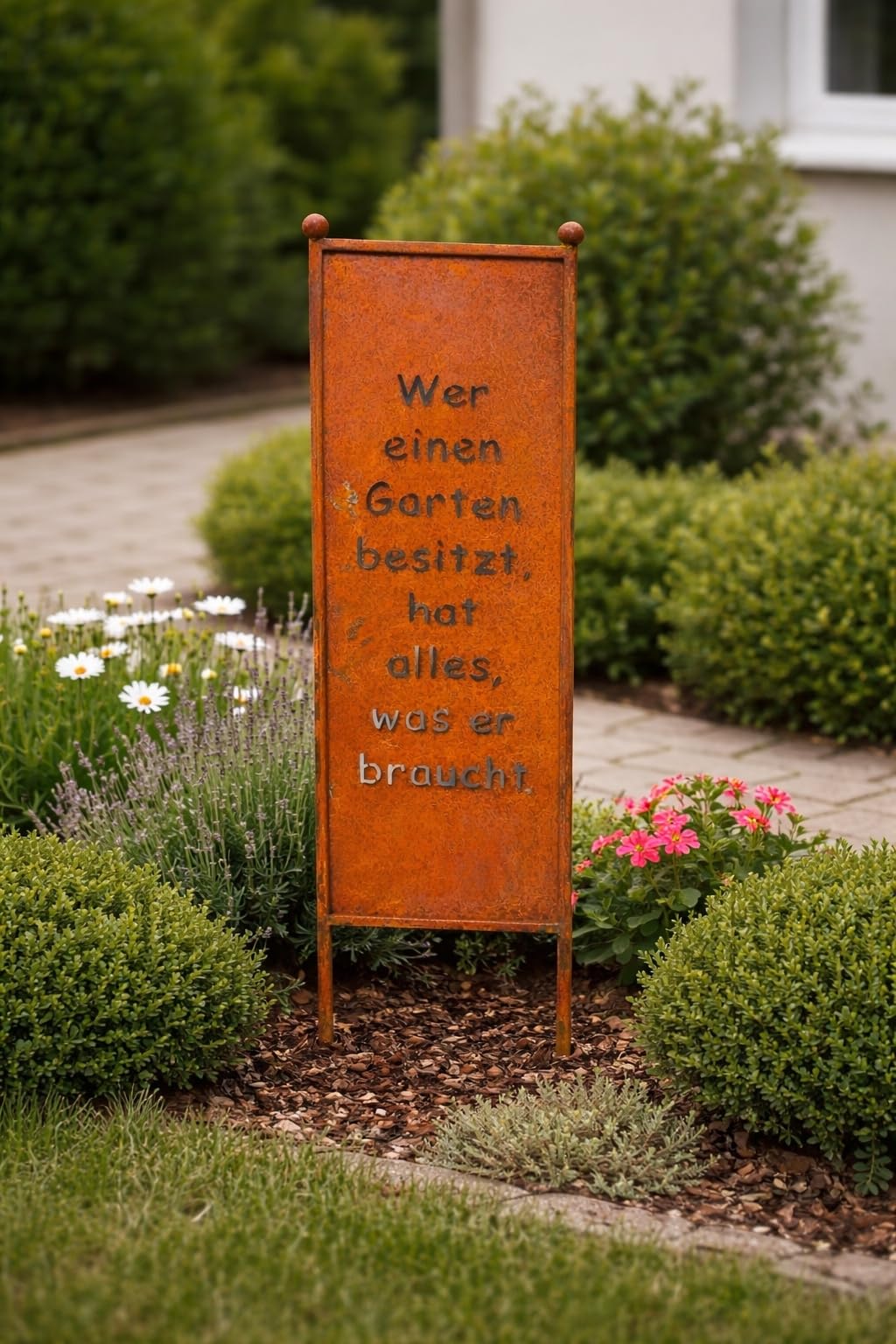 'Cartel Pizarra/Mensaje "¿Quién un jardín tiene enchufables. 115 cm