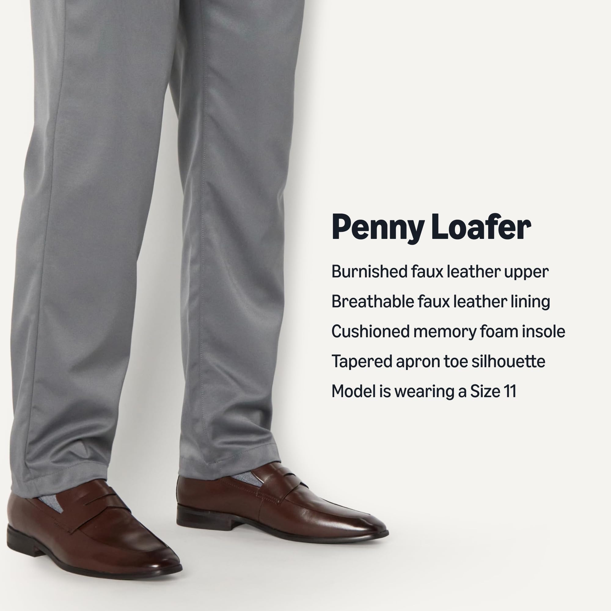 Amazon Essentials Mocasines Penny con Puntera de Delantal Cuadrada Hombre