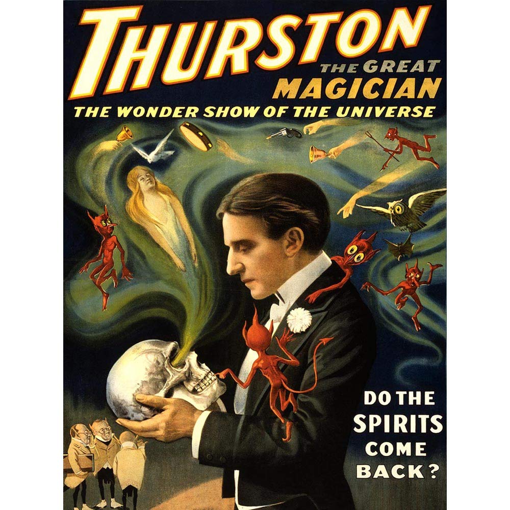 Wee Blue Coo Theatre Stage Vaudeville Magician Thurston Spirit Art Print Poster Wall Decor 12X16 Inch