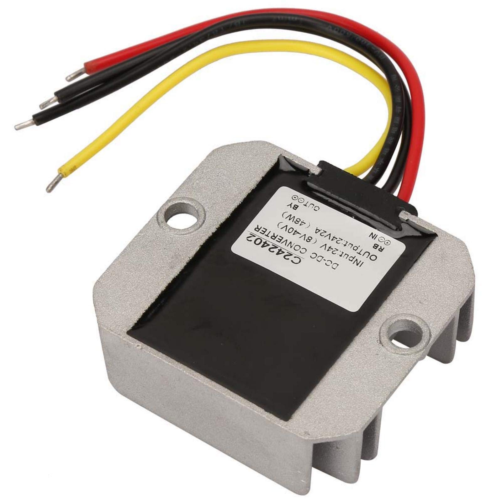 Riduttore di Tensione CC Convertitore Step Up Down 8-40 V a 24 V Boost Modulo Regolatore di Tensione Modulo Trasformatore Impermeabile(2A)