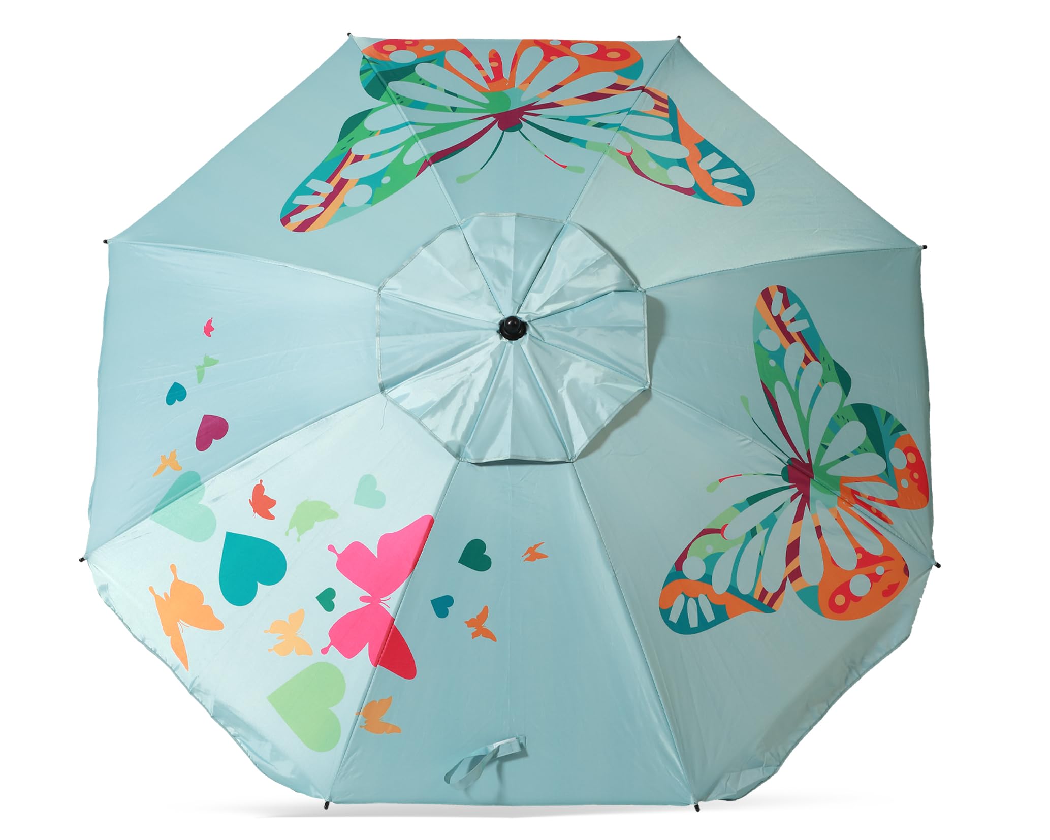 Atosa Sombrilla de Playa ø 180 a 220 cm Reclinable de Aluminio Mariposas con UPF 50+ en Distintos Colores