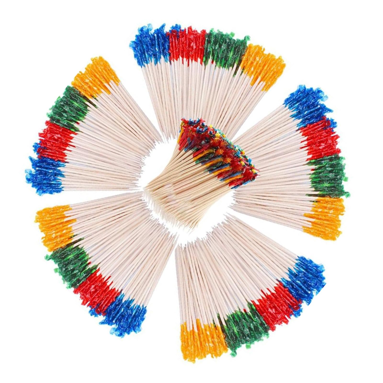 Piceioep Of 400 Food Safe Natural Wood Cocktail Picks with Bright Color for Various Celebration Picks