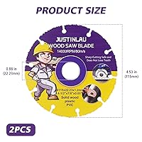 Vista 3 de 2 hojas de sierra circular de corte de madera, disco de corte para sierras de mesa, hojas de amoladora angular multifuncional, hoja de sierra