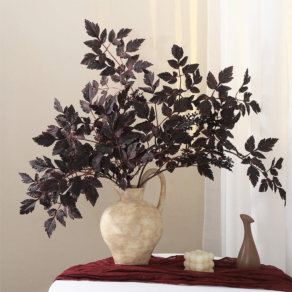 Confezione da 6 steli realistici per Cimicifuga viola prugna da 80 cm (80