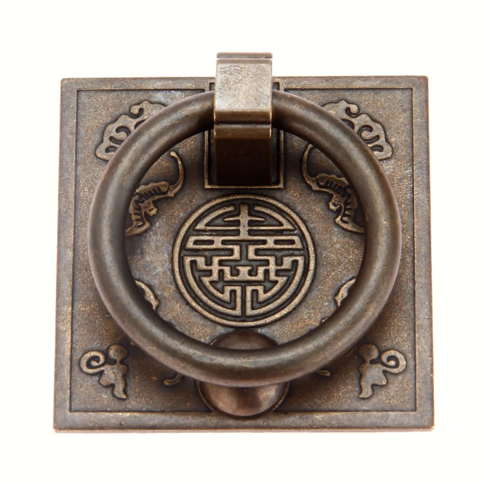 Manija de puerta de gabinete en latón bronce de 60x60 mm para cajón de armario