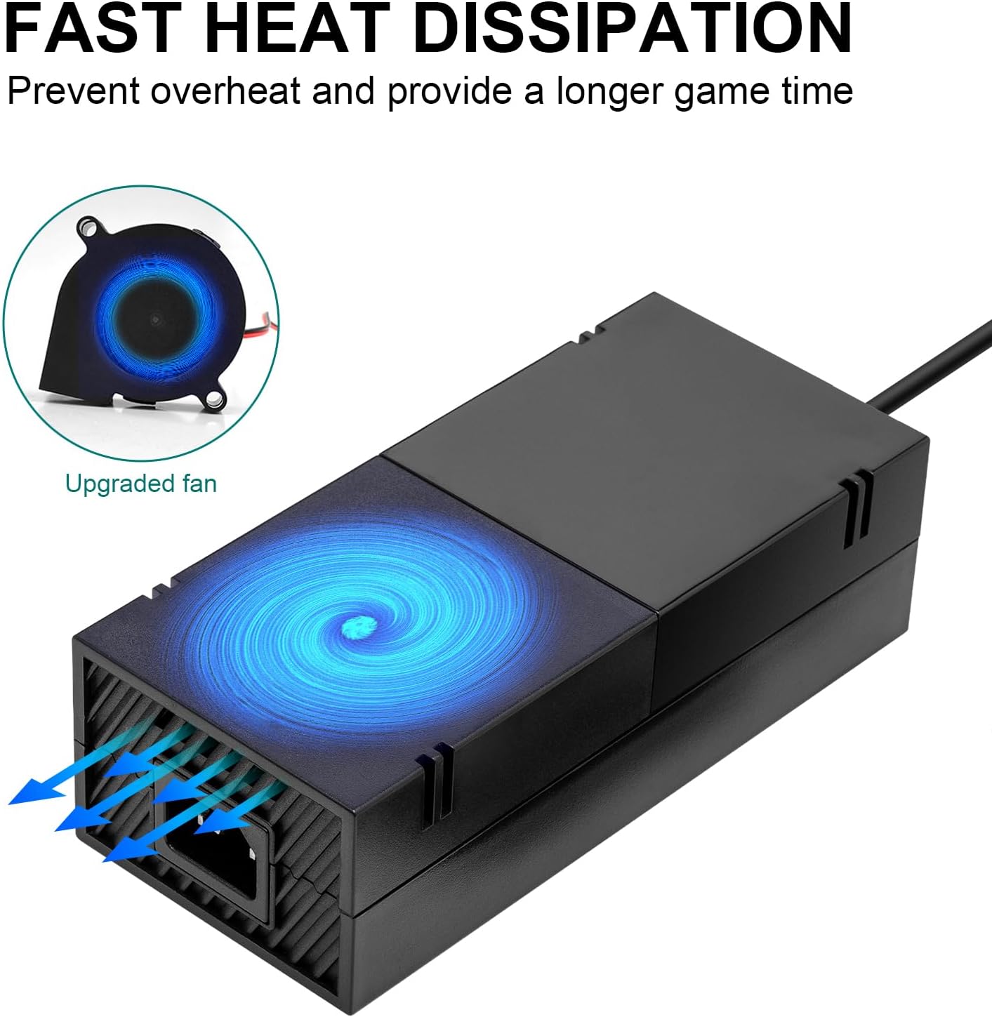 Power Supply for Xbox One Power Brick Replacement Power Cord Charger for Microsoft Xbox One 100-240V (Static Version)