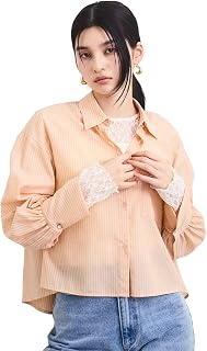 [ビス] 防シワ/接触冷感/洗える ボリュームフレアシャツ
