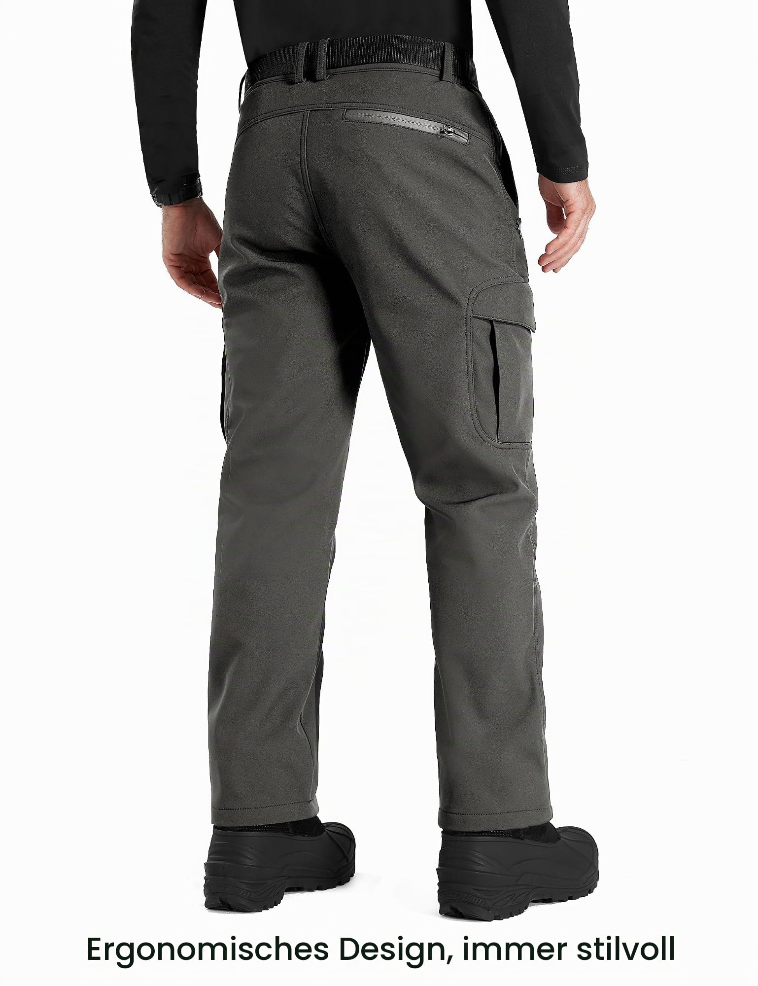 FREE SOLDIER Herren Hiking Pants Herren Winter Thermo Skihose Softshell Vlies Gefüttert Outdoor Hose Taktische Wasserdicht Langlaufhose