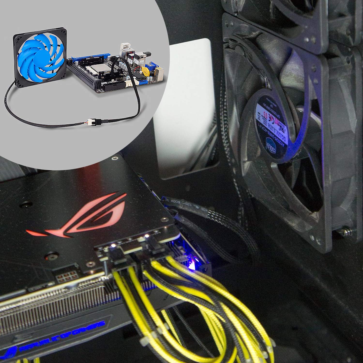 FEIGO 10.6 inches 4 Pin Fan Cable Extension PWM Connector Case Fan