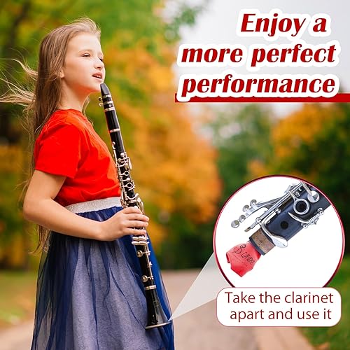 Miniatura 5 de Yinder 4 Piezas Paño de Limpieza para Clarinete Paño de Limpieza para Tubo Interior Adecuado para Flauta, Piccolo, Saxofón, Sax (Rojo)