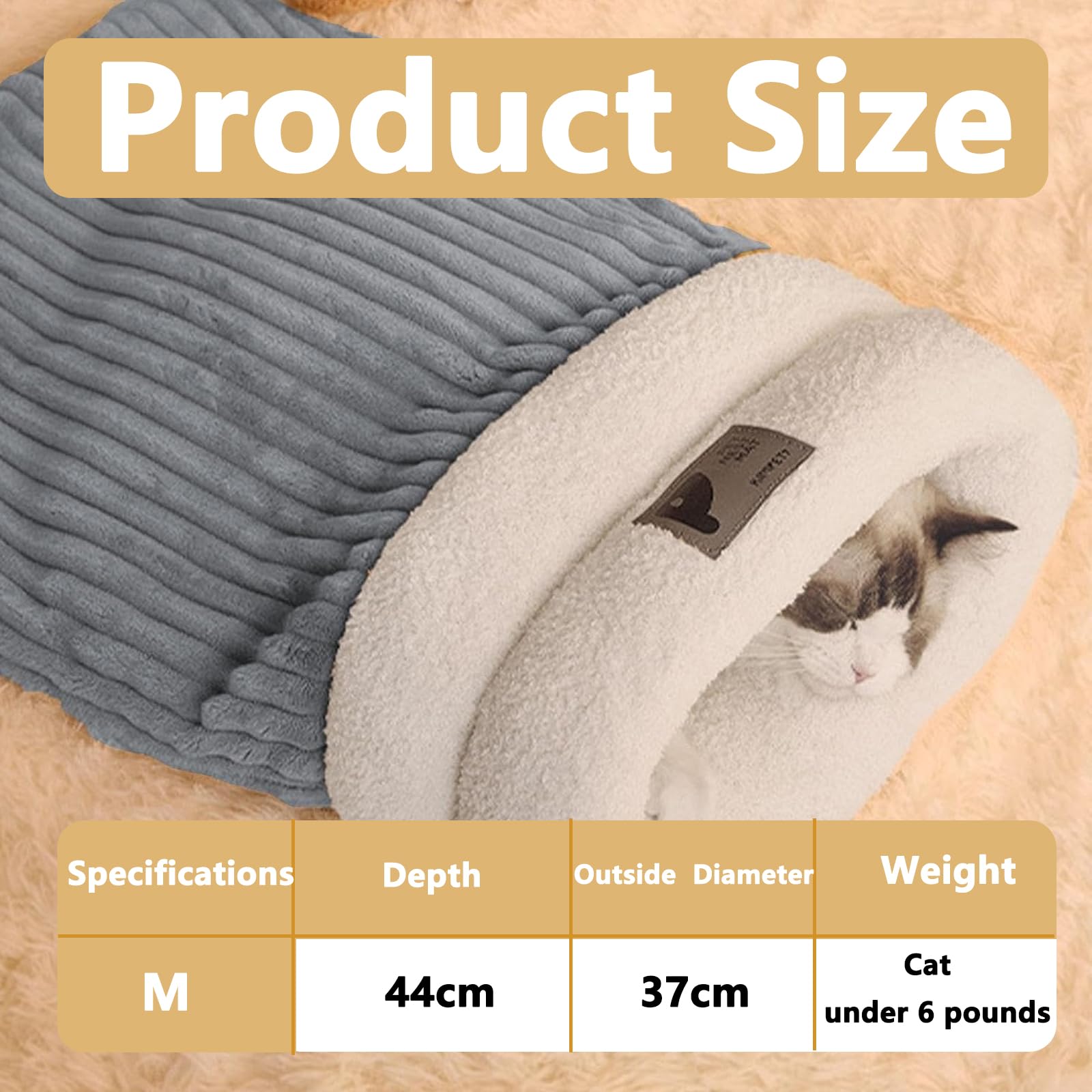 1 pcs Cat Sleeping Bag Cat Sleeping Bag For Indoor Cats Cat Nest Bed,Pet Sleeping Bag Cat Snuggle Bed Cat Winter Sleeping Bag Cat Sleeping Bag Bed ,Warm Cat Sleeping Bag For Winter Cat Sleeping Bags - Image 2