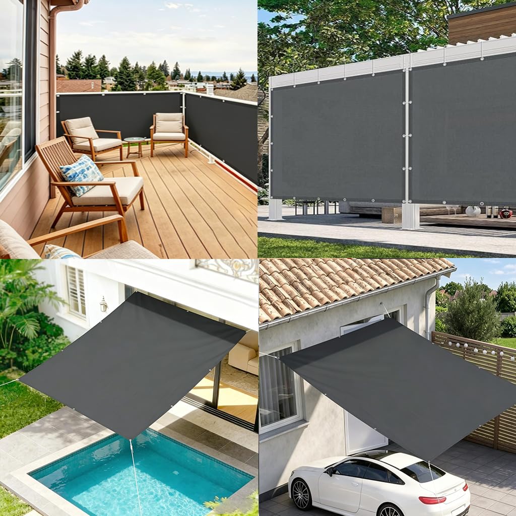 300x500cm/3x5m Sonnensegel Wasserdicht Rechteckig mit Ösen,Sonnensegel Rechteckig Nach Maß,Sonnenschutz Balkon inkl Befestigungsseile,Markisenstoff 95% UV Schutz für Garten Balkon Terrasse Sand